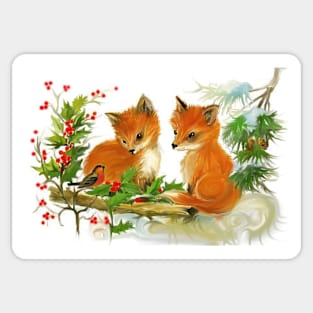 Little Foxes Christmas Sticker